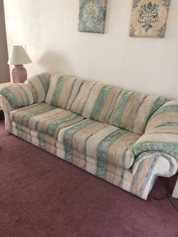 Sofa and loveseat for sale for only $75.