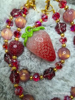 Strawberry Fresa Ruby phone charm or keychain!