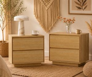 21.6" Wide Farmhouse 2-Drawer Nightstands  set of 2,  M19