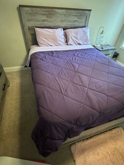 Modern Gray Queen Bedroom Set w/ Sealy Mattress – Complete Set
