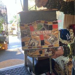 Decorated  Tiled Metal Mail Box 18”x8”