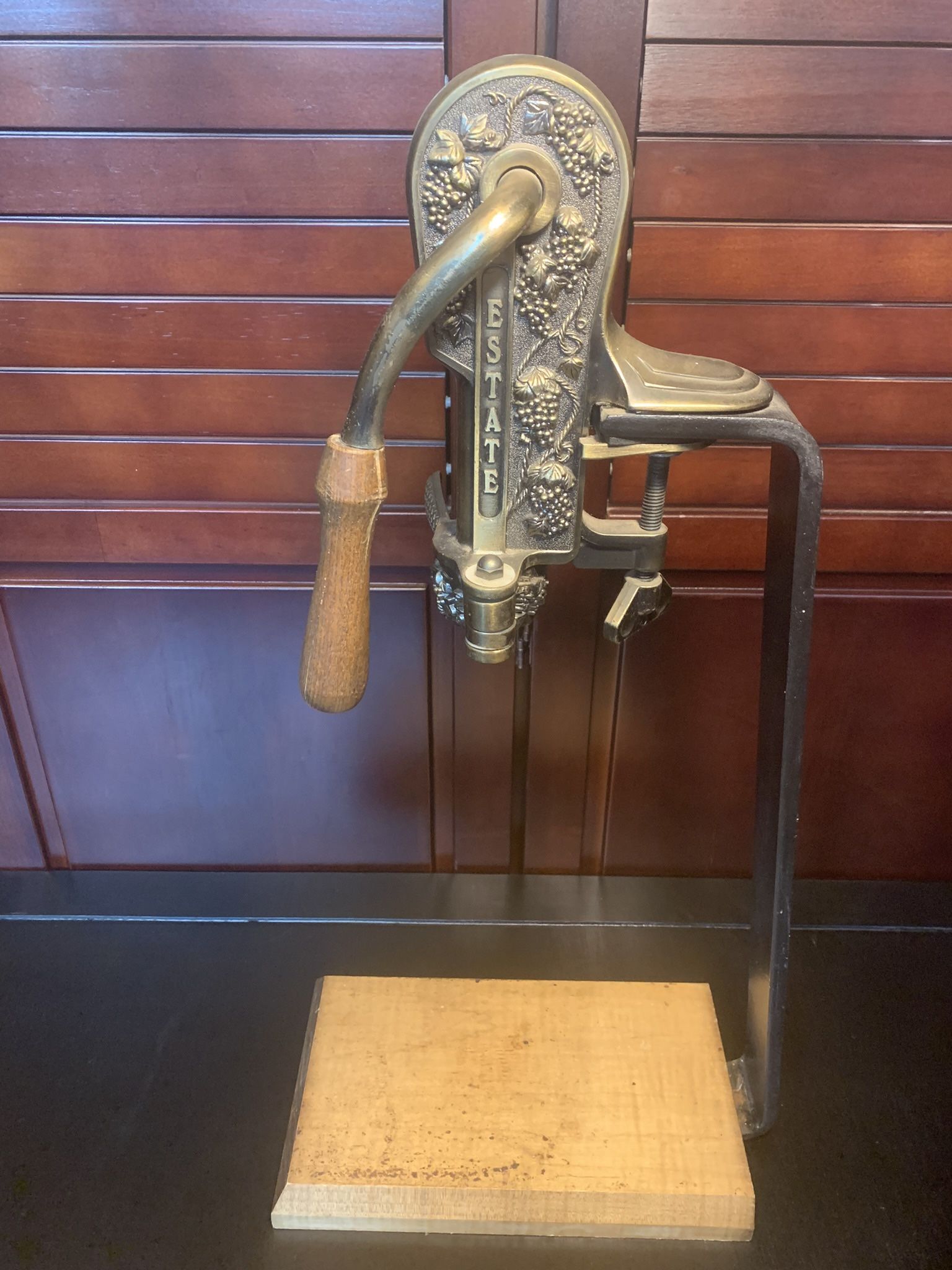 Rogar Estate Vintage Brass & Wood Wine Opener