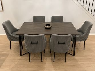 6 New Dinning Chairs in Gray