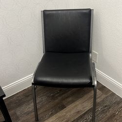 Black Faux Leather Guest / Office Chair