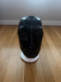 Black Geometric Low-Poly Face Mask