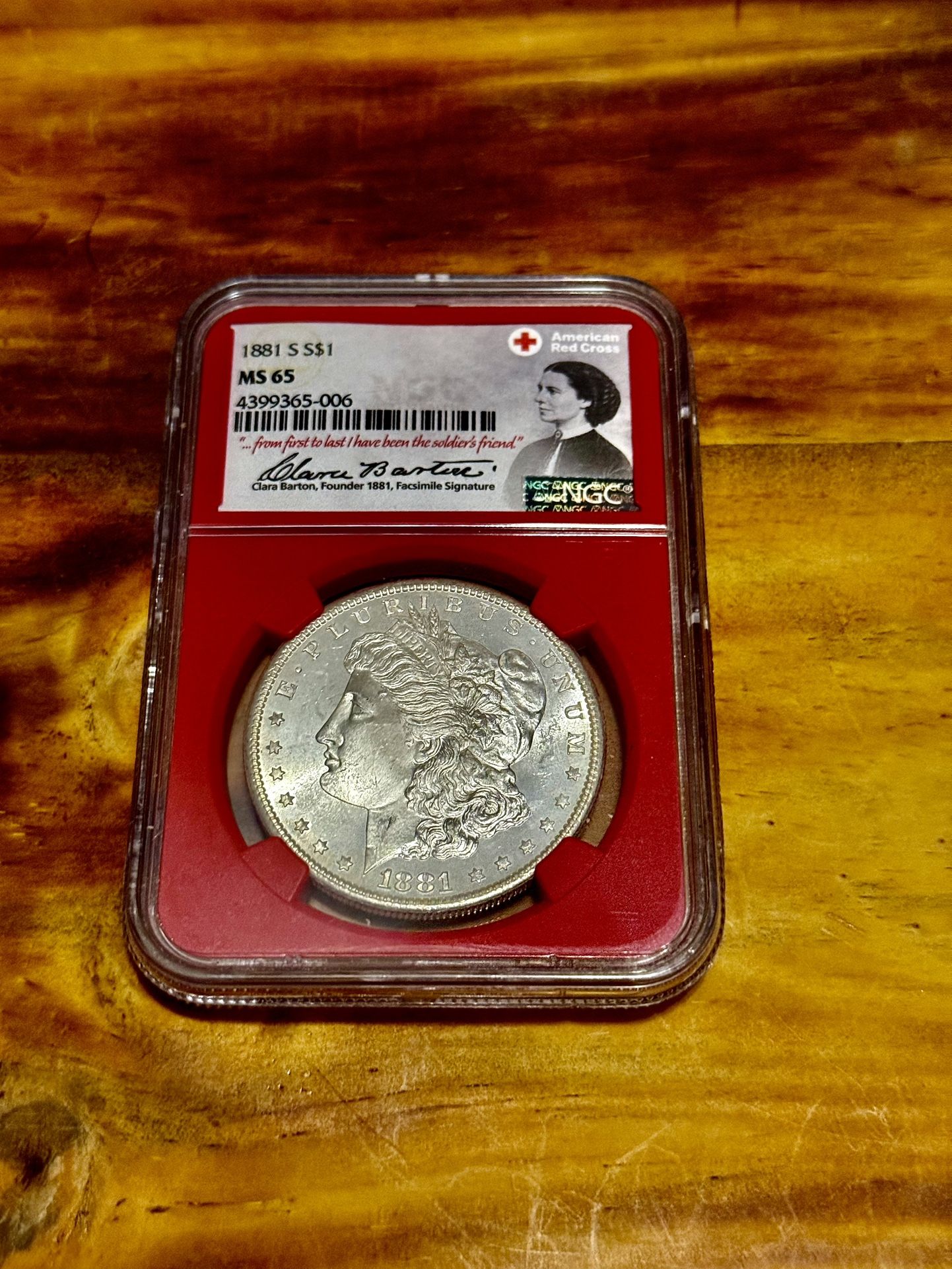 Super Rare Only 1000 Were Minted!!1881-S MS 65 Morgan Silver Dollar AMERICAN RED CROSS EDITION