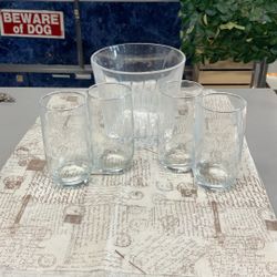 Glass Bucket And 4 Glasses Full set 