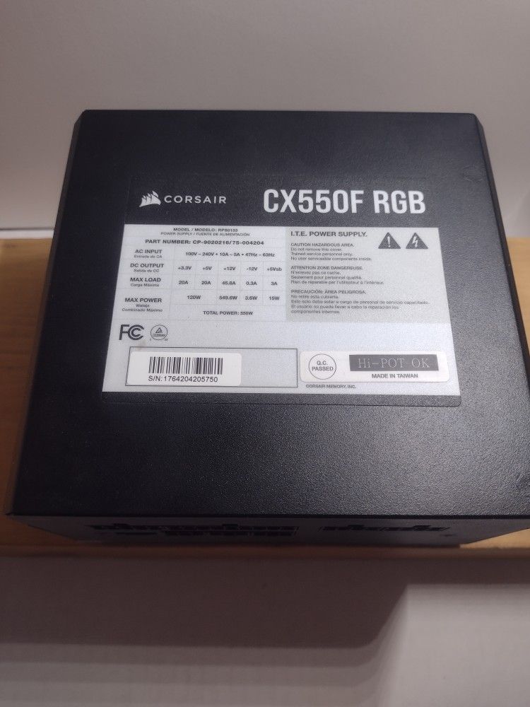 Corsair CX 550F RGB Power Supply Used Works Great $30 or Best Offer