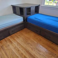 Twin Bed Frame With Shelving 