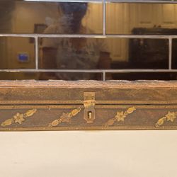 Antique Wooden And Brass Box. Made In India 