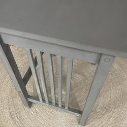 Solid Wood Gray Desk; Top of desk- 20”x26”, 29.5” tall