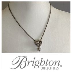 BRIGHTON Balinese Silver Braided Heart Necklace
