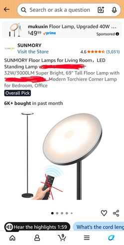 LED Torchiere Floor Lamp
