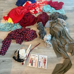 Random fabric, pattern and zippers