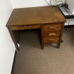 Hardwood 1950s Teacher Desk 