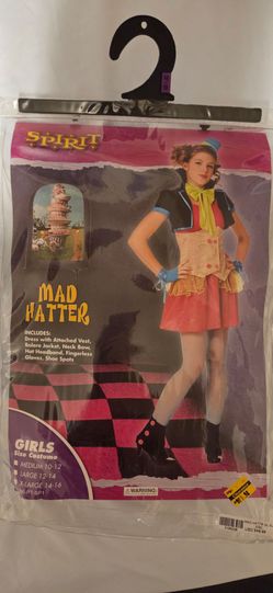 Spirit Halloween Girls Mad Hatter Costume XL (14-16)