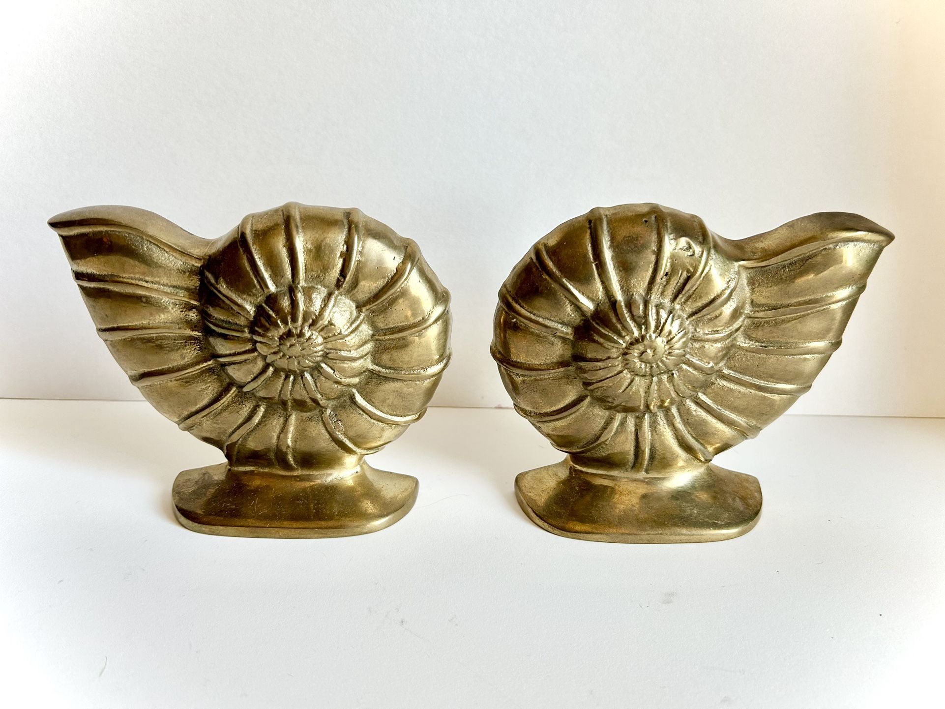 Brass Nautilus Bookend Pair