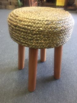 Round wooden banana leaf stool