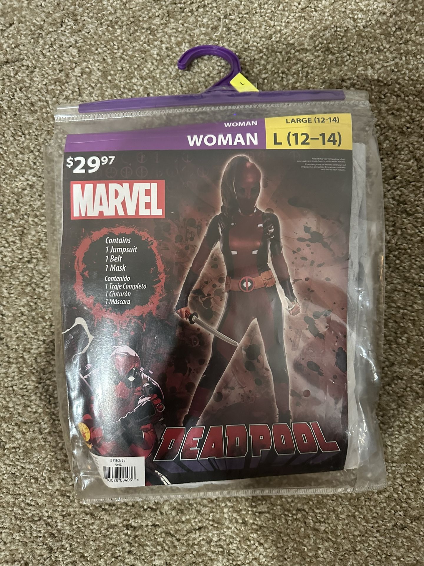 Last Minute Halloween costume! Lady Deadpool Halloween Costume Size L (12-14)