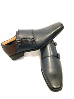 New Mens Double Monk Strap Slip on Loafer Cap Toe Leather Oxford Shoes Size 10