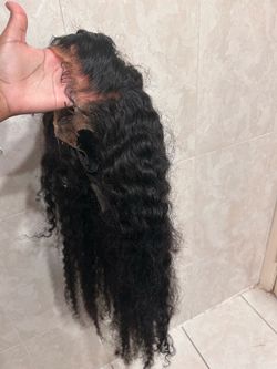 100% human hair 32 inch curly wig