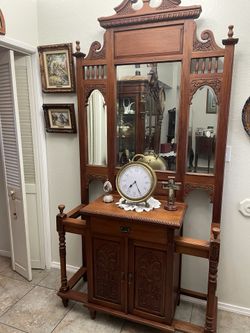 Beautiful Antique Hall Tree Entrance 