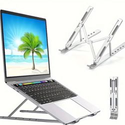 Laptop Stand For Macbook And PC - Heat Dissipation And 10 -15.6" Laptops And Tablets Silvery Adjustable Aluminum