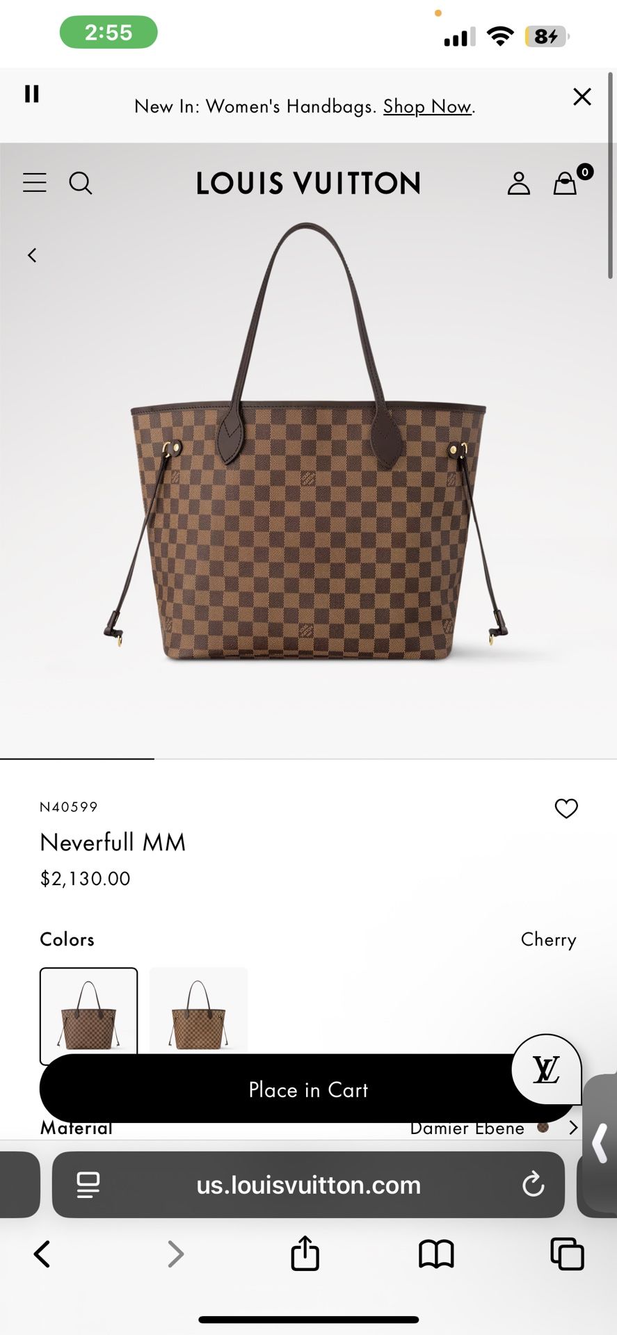 Louis Vuitton MM never Full Bag