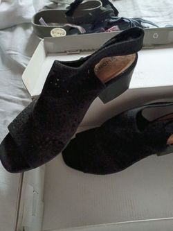 Sonoma Black Suede Block Heel Sandals