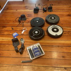 Lot of 4 iRobot Roomba Robot Vacuum AS-IS UNTESTED FOR PARTS OR REPAIR