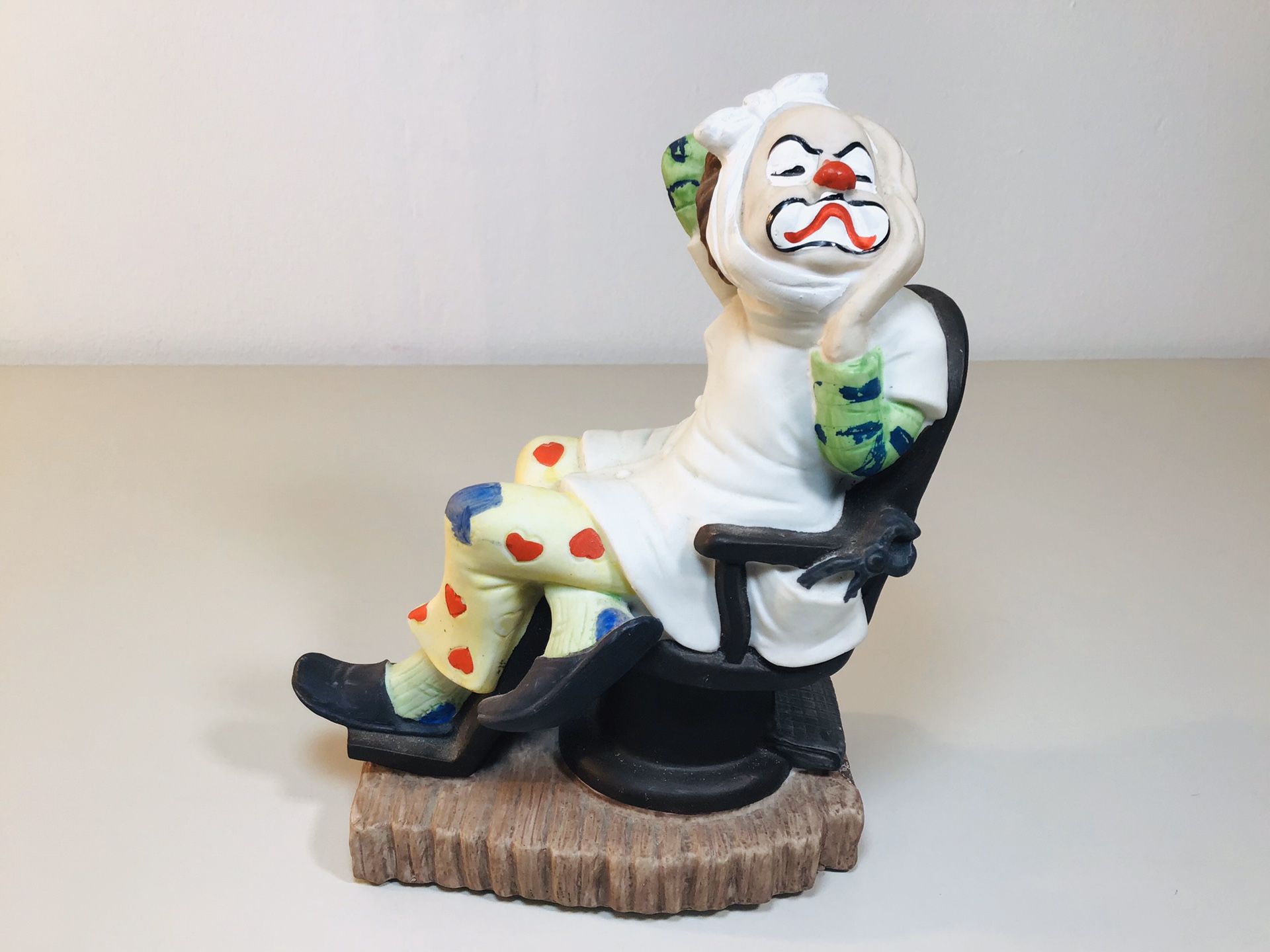 porcelain / ceramic hurt tooth dentist clown figurine