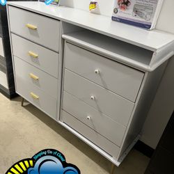 White Vanity Dresser Brand New Half Desk 