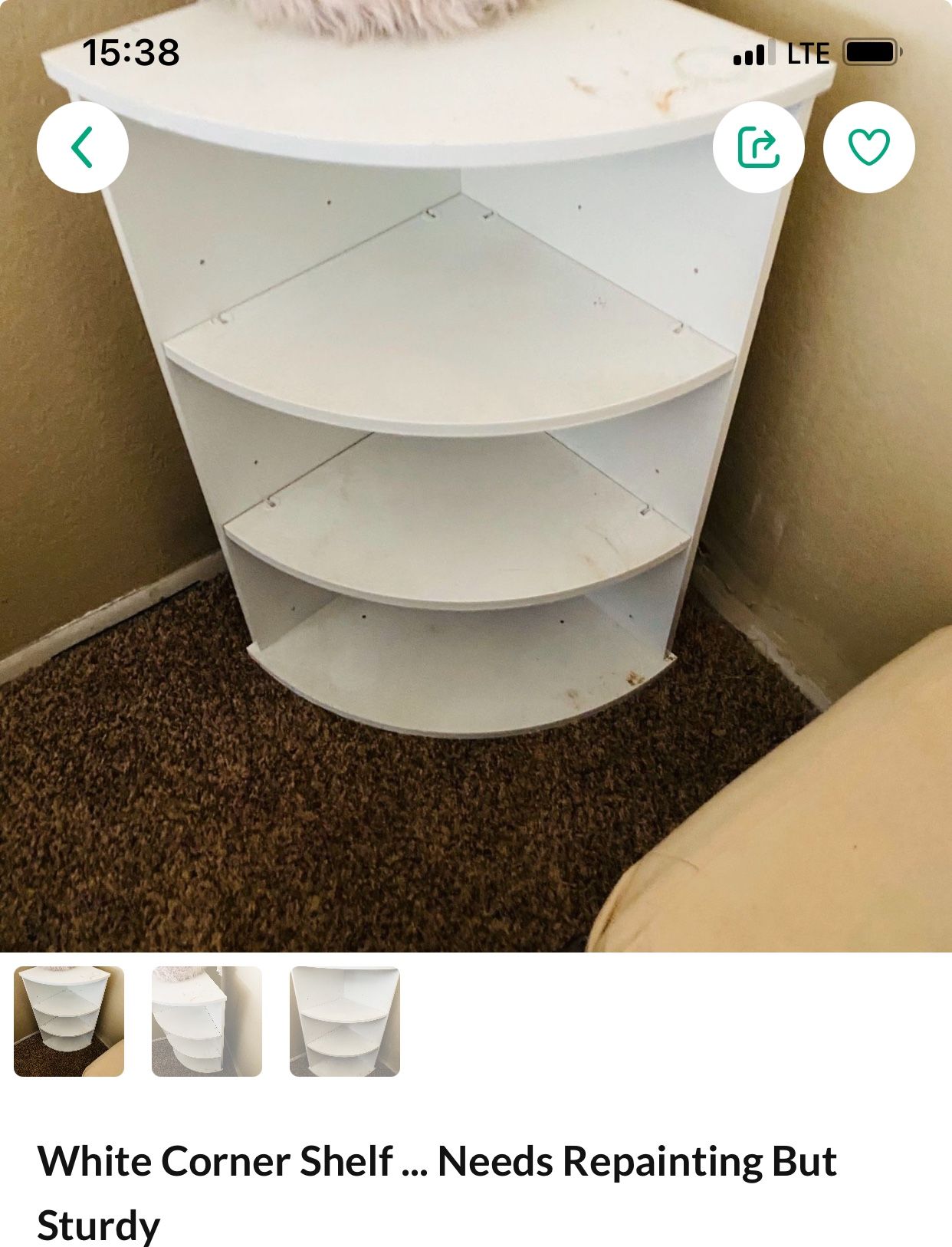 White Corner Shelf