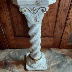  Vintage  Column H 29", W 10" x 10", Mix Concrete With Sculptural Material, Solid