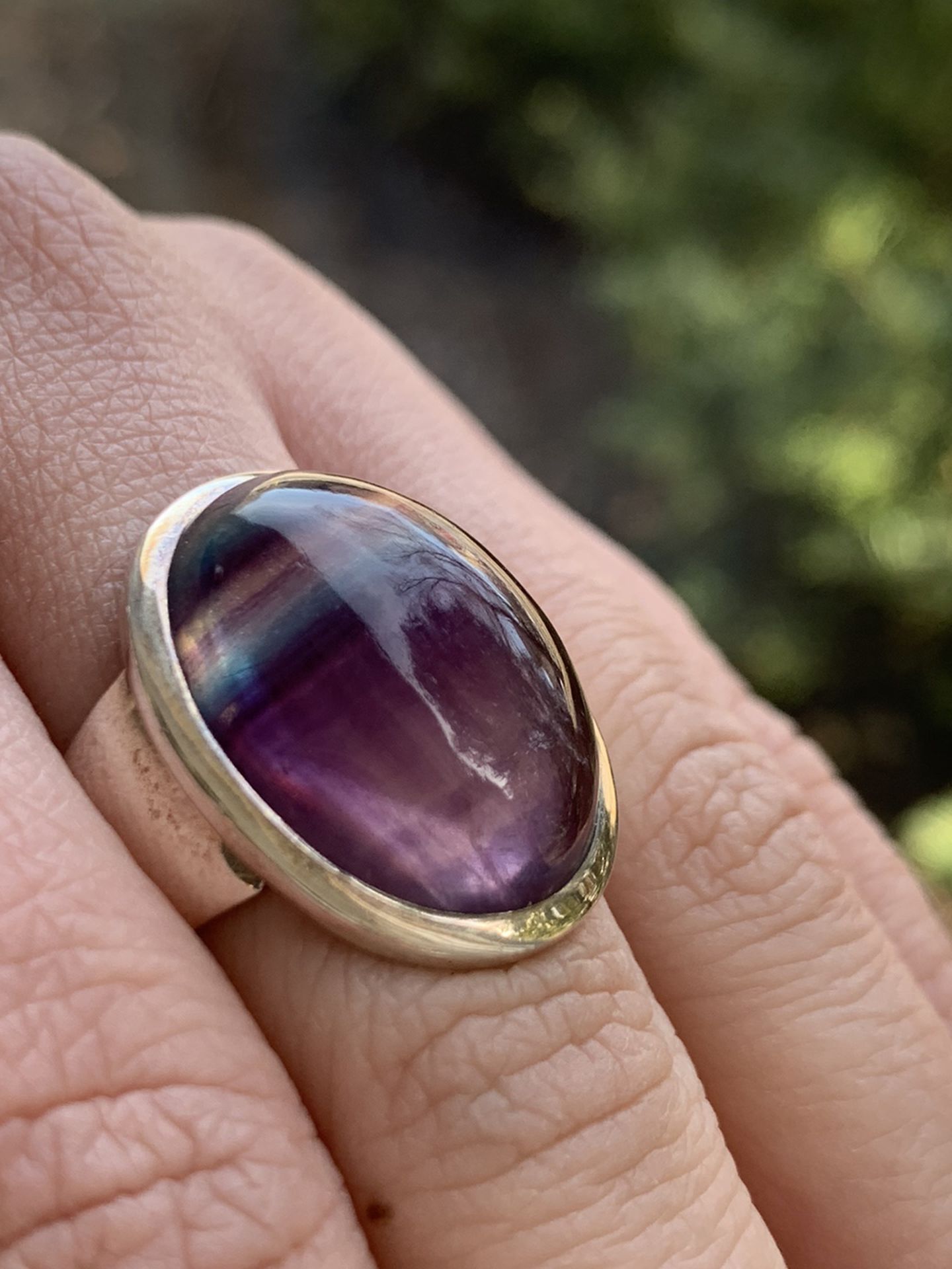 $Sterling silver Fluorite ring. New with Tags Sz 7.25 10.2gr Easy contactless pick up near Clark/Montrose Venmo Zelle and exact cash is accepted