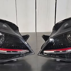 LED Facelift Headlights fit for Golf 7 VII MK7 2015 2016 2017 Sequential Indicator Projector Replacement Front Lamps Assembly 【CANNOT FIT GTI 】