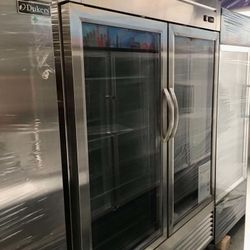 Double Door Stainless Steel With Glass Door Freezer 