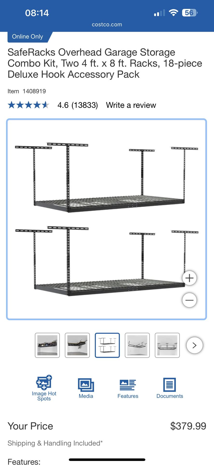 SafeRacks Overhead Garage Storage