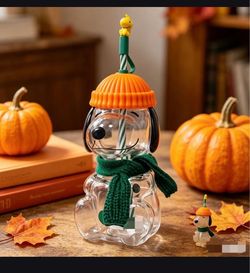 Starbucks x Peanuts Snoopy Collab Authentic Glass Cup 22oz