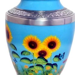 Sunflower Butterfly Cremation Urn for Adults, 200lb Capacity. New

