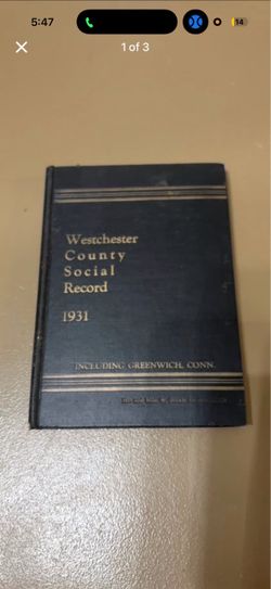 Westchester County Social Record 1931 Hardcover Book