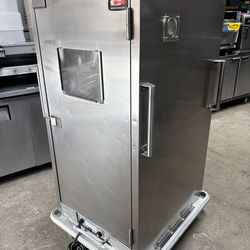 Heated food warming cabinet 120v 3/4 Height Full sheet pan tray nsf Carter Hoffmann Restaurant warmer holding box transport catering on wheels