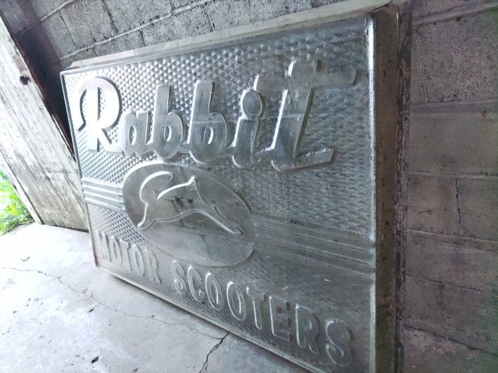 Large Rabbit Motor Scooter Sign