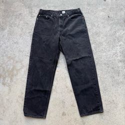 Vintage 90’s Levi’s 550 Relaxed Fit Black Denim Jeans Sz 35x30.5