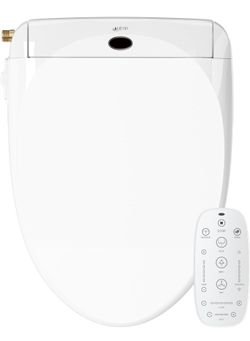Electric Bidet Toilet Seat with Wireless Remote and Side Panel, Multiple Spray Modes, Adjustable Heated Seat, Warm Water and Air Dryer, Auto LED Night