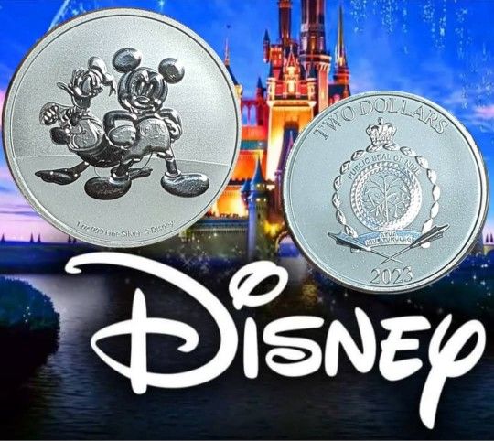2023 - Niue 1 Oz. .999 Fine Silver $2 Disney Mickey Mouse Donald Duck Coin