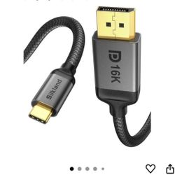 Silkland VESA Certified USB C to DisplayPort 2.1 Cable 10ft (3M) 10feet