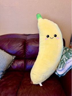 Jumbo Banana Plush Pillow Stuffed Toy 43" Yellow Kawaii Plush