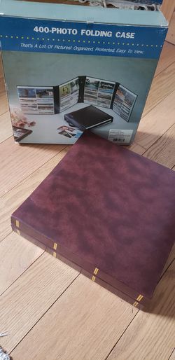 400 photo folding album library case w /carry handle ( new)
