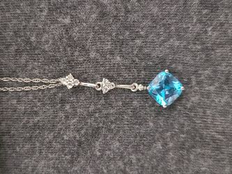 14k Blue Topaz Necklace